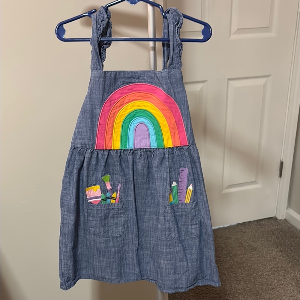 Gymboree Blue Dress with Rainbow Design